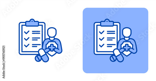 Clinical Trials icon, with contrast background.