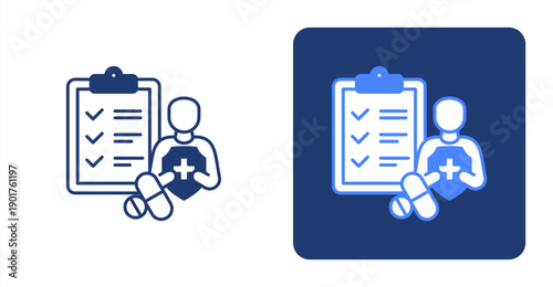 Clinical Trials icon, with contrast background.