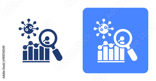 Disease Analysis icon, with contrast background.