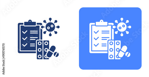 Pharmaceutical Study icon, with contrast background.