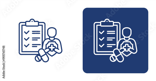 Clinical Trials icon, with contrast background.