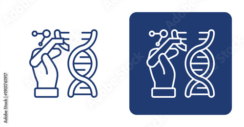 Genetic Science icon, with contrast background.