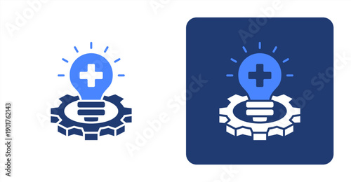 Medical Innovation icon, with contrast background.
