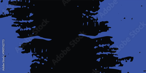 Abstract Red Fire Splash on Black Background with Blue Outline