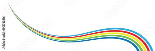 Abstract colorful wave background with Olympics ring colors. sport concept, multicolor striped frame, copy space for your text. Vector illustration. EPS 10 .