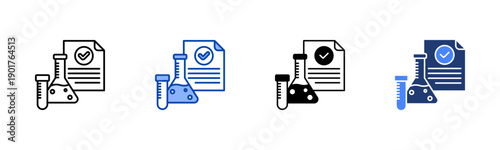 Clinical Laboratory icon set multiple style collection