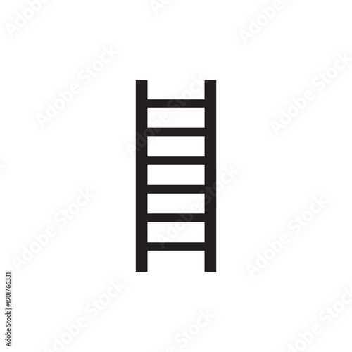 Ladder icon black silhouette isolated on white background step ladder for construction home maintenance climbing tool symbol for success growth progress access and safety professional hardware design
