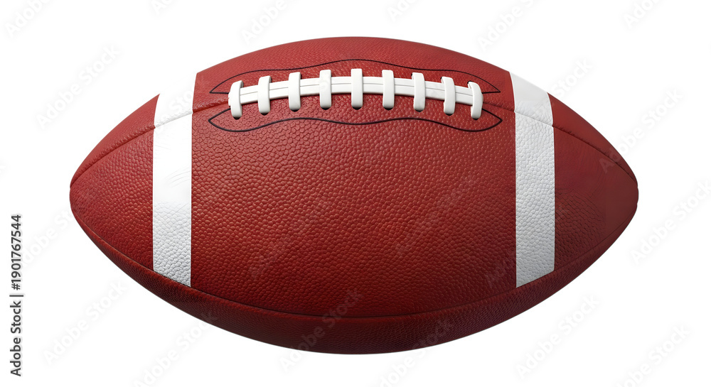 Obraz premium American football on transparent background with laces and white stripes