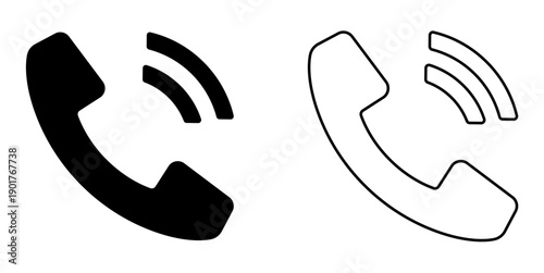 Telephone line glyphs icon vector for contact themes. Symbolizes calls, support, and communication. Ideal for help desks and business cards.