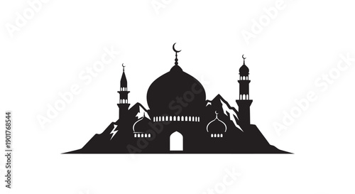 Ramadan Mosque Silhouette Coastal View