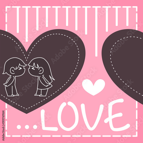 Cute background images for Valentine's Day cards that convey the sweet feelings of love at first sight.