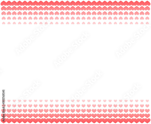 ハートのハーフトーンフレーム枠　赤　2