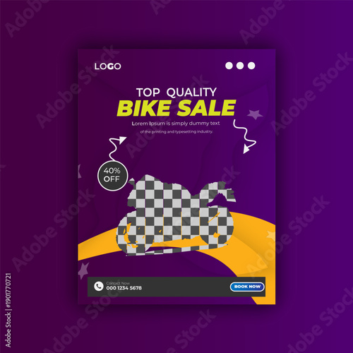 Top Quality Bike for Sale Ride with Style Social Media Flyer Design Template.