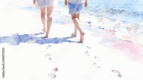 Once There Footprints of Memory isolated watercolor vector illustration svg