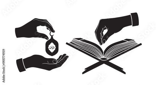 Child Worship at Ramadan Dawn Silhouette