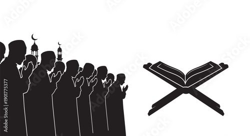 Ramadan Hands Opening Takbir with Quran Pages