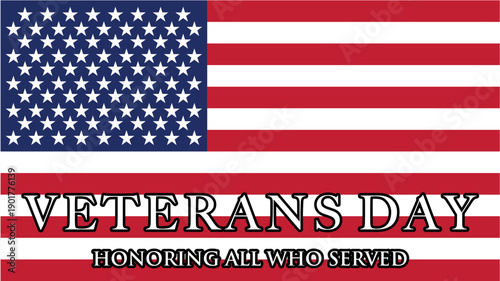 World lettering veterans day flag america vector design template