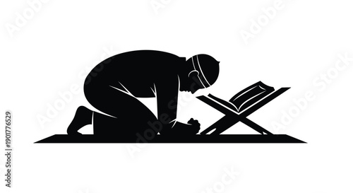 Ramadan Silhouette of Prostration in Prayer