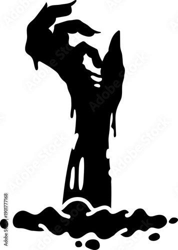 Halloween Zombie Hand Silhouette Clipart