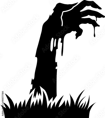 Halloween Zombie Hand Silhouette Clipart