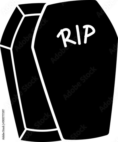 Halloween RIP Vampire Coffin Silhouette Clipart