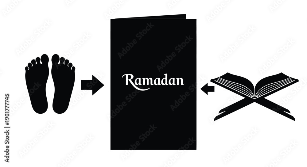 Fotografia Ramadan Prayer Silhouette Poster Design