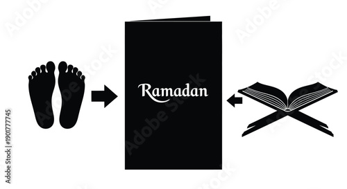 Tablou pe pânză Ramadan Prayer Silhouette Poster Design