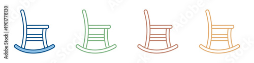 Rocking Chair Icon Set Multiple Style Collection 