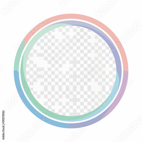 Pastel Rainbow Circle Frame
