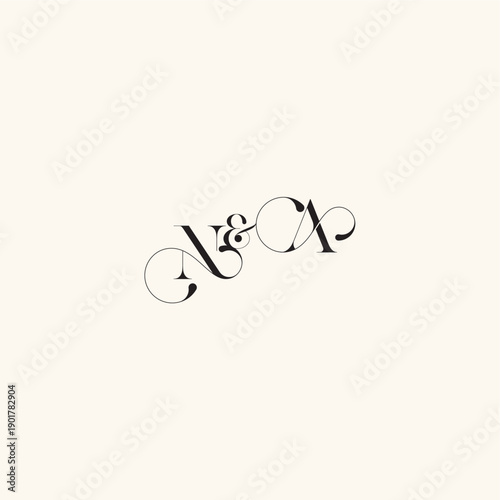 with monogram concept elegancy and beauty in one look AN wedding caligraphic logo letter