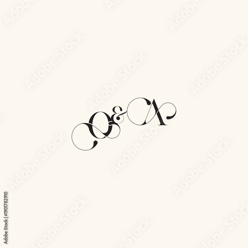 with monogram concept elegancy and beauty in one look AO wedding caligraphic logo letter