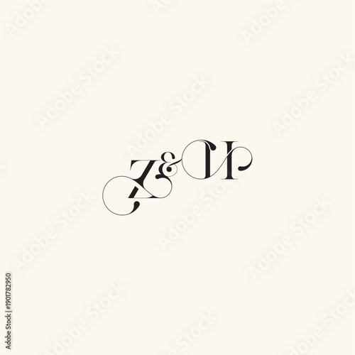 wedding caligraphic logo with monogram concept letter elegancy and beauty in one look HZ