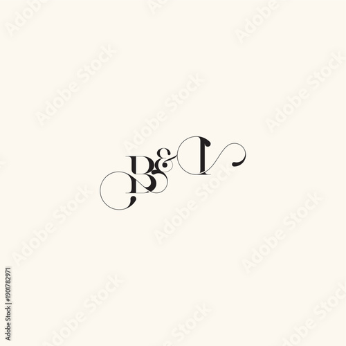 wedding caligraphic logo with monogram concept letter elegancy and beauty in one look IB