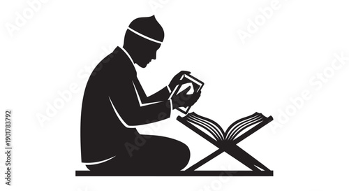 Ramadan Prayer Silhouette Laser Cut Design