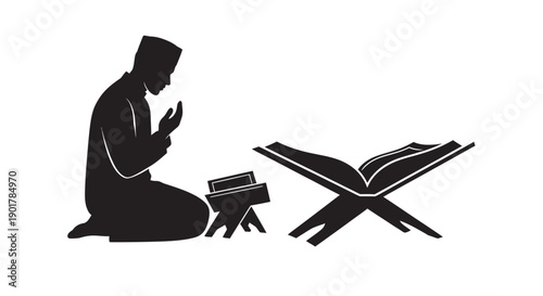 Child in Ramadan Prayer with Tasbih