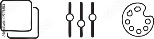 Settings Design Icons Set Configuration Gear Tool Outline