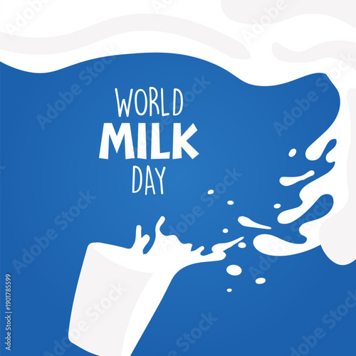 World Milk Day promotes the value of milk as a healthy and essential dairy product enjoyed by people around the world. This commercial concept is ideal for advertising, marketing campaigns, social med