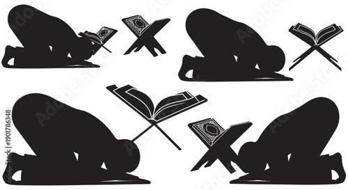 Ramadan Emblem Silhouette in Walking Posture