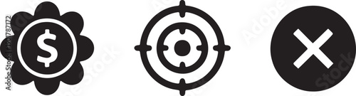 Targeted Business Money Badge Target Close Delete Icon