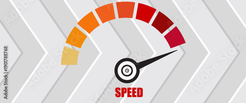 Speed, vector logo racing event, with the main elements of the modification speedometer