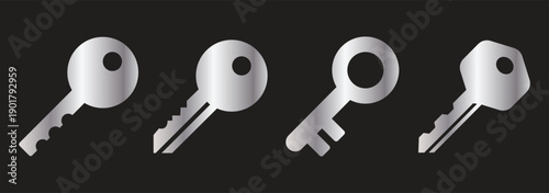 Key icon set. Key vector icon. Key symbol