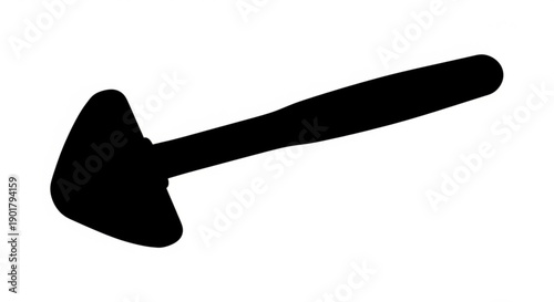 A black hammer silhouette viewed from the side on a plain white background
