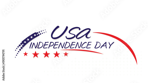 USA Independence Day logo, patriotic stars and stripes design, vector illustration for banner or poster
