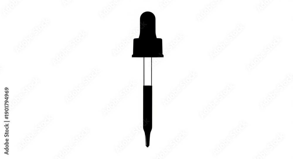 Fototapeta premium A dropper bottle illustration isolated on a plain background from a front viewpoint