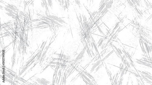 Abstract grey lines and dots overlay on white background with distressed texture effect grunge