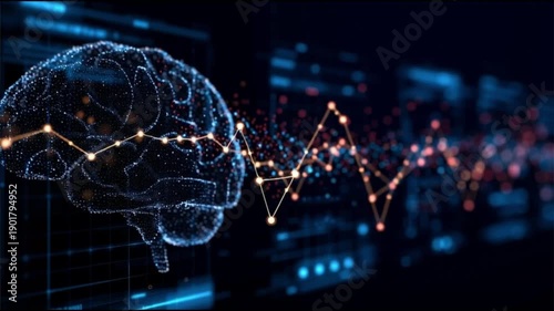 Agentic enterprise. AI native operations. Intelligent workflows. Enterprise scale. A digital representation of a brain with data visualization elements.