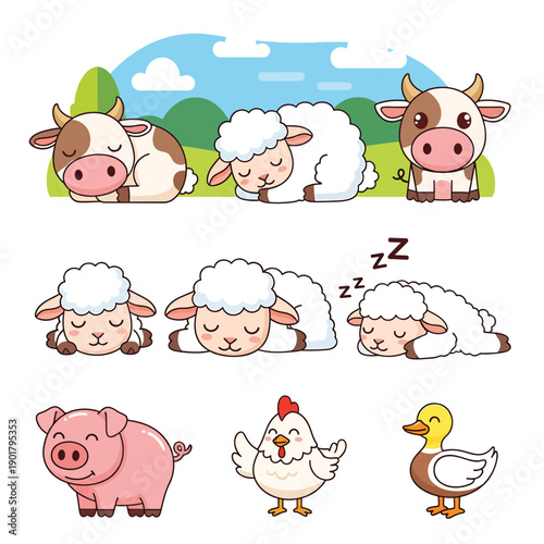 Farm Animals Sleeping