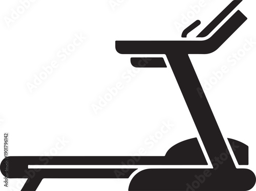 Electric treadmill silhouette icon for cardio training and home fitness