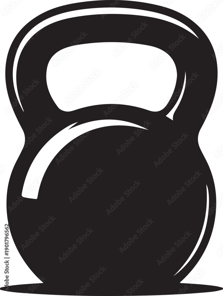 Fototapeta premium Kettlebell weight silhouette icon for strength training and fitness workouts