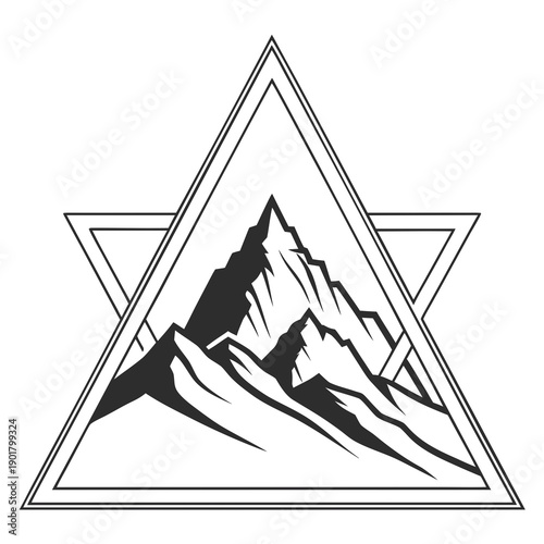 Abstract Mountain Triangle Logo - Outdoor Adventure Brand